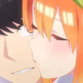 👒 26db3014 애니메이션, 키스, 로맨스, 커플, 사랑, 애니메이션 telegram sticker