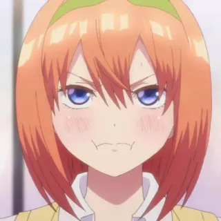 👒 3230c87c Yotsuba Nakano The Quintessential Quintuplets 애니메이션, 소녀, 화난, 만화, 캐릭터 telegram sticker
