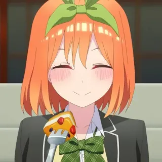 👒 6356d0bf Yotsuba Nakano The Quintessential Quintuplets 애니메이션, 만화, 소녀, 디저트, 귀여운, 행복한 telegram sticker