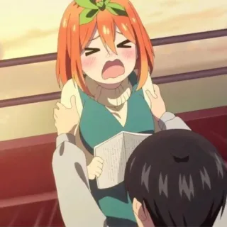 👒 75365a04 Yotsuba Nakano The Quintessential Quintuplets 애니메이션, 만화, 요츠바랑!, 5등분의 신부, 만화영화 telegram sticker