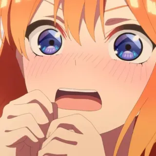 😳 7f8584dc 애니메이션, 표정, 만화, 캐릭터, 여자, 주황색 머리 telegram sticker