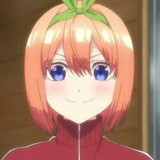 👒 9b3ccffd Yotsuba Nakano The Quintessential Quintuplets 애니메이션, 여자, 주황색 머리, 만화, 나카노 요츠바, 5등분의 신부 telegram sticker