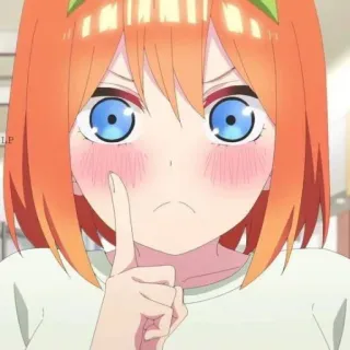 👒 c052732c Yotsuba Nakano The Quintessential Quintuplets 애니메이션, 소녀, 볼빨감, 귀여운, 캐릭터 telegram sticker