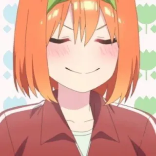 👒 d6213334 Yotsuba Nakano The Quintessential Quintuplets 애니메이션, 만화, 미소, 행복, 귀여움, 나카노 요츠바, 5등분의 신부 telegram sticker