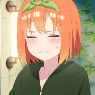 👒 d70d4b5e Yotsuba Nakano The Quintessential Quintuplets 애니메이션, 소녀, 만화, 나카노 요츠바, 5등분의 신부 telegram sticker