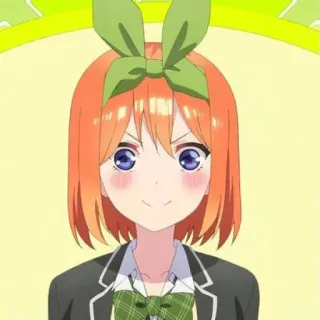 👒 e0b2fac1 Yotsuba Nakano The Quintessential Quintuplets 애니메이션, 소녀, 주황색 머리, 나카노 요츠바, 5등분의 신부, 귀여운 telegram sticker