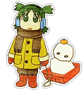 😦 2d2d853d 动漫, 冬天, 雪, 雪橇, 卡通, 可爱, 角色 telegram sticker