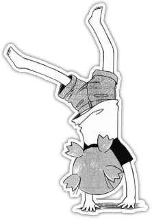 😜 5a929bca 孩子, 倒立, 插画, 漫画 telegram sticker