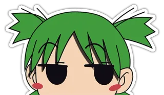 😒 d3c00276 动漫, 贴纸, 漫画, 绿头发, 脸, 表情 telegram sticker