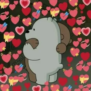 💗 12cbb11a Ice Bear we bare bears, мультфильм, обниматься, любовь, сердце, медведи whatsapp sticker