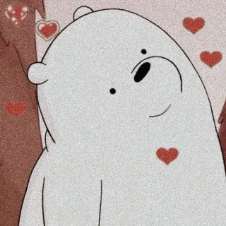 💗 80800412 Ice Bear We Bare Bears мультяшный медведь, милый, сердце, Ледяной медведь, Мы обычные медведи whatsapp sticker