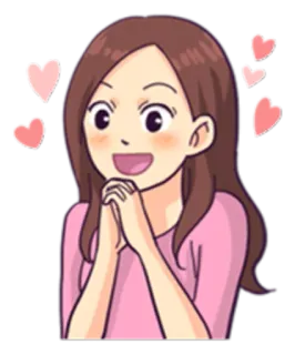 😍 1382a177 爱, 女孩, 心, 卡通, 女人, 快乐 telegram sticker