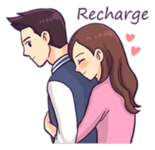 💑 5d776d02 Recharge 爱, 情侣, 充电, 感情, 卡通 telegram sticker