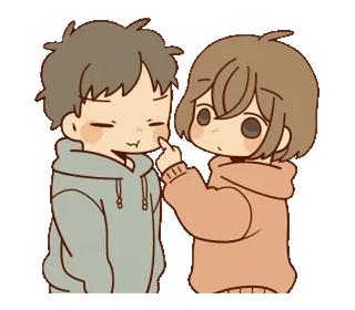 ❤️ 4b6ba41e anime, cartoon, liefde, chibi, koppel, schattig, vrienden whatsapp sticker