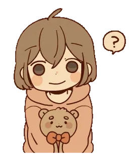 ❔ 4b8280f9 sticker, personage, schattig, vraagteken, cartoon, anime, teddybeer whatsapp sticker