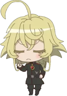 ☝ 0cfab81e Tanya Degurechaff Saga of Tanya the Evil Аниме, Чиби, Военные, Таня Дегуречов, Сага о Тане Злой, Исекай, Персонаж whatsapp sticker