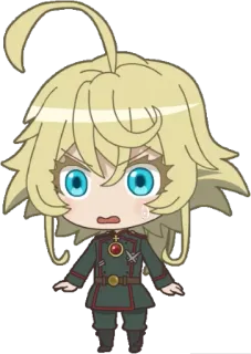 😰 9ae9cdee Tanya Degurechaff Saga of Tanya the Evil Аниме, Военное, Чиби, Таня Дегуршафф, Сага о Тане Злой whatsapp sticker