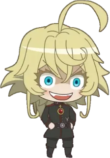 😈 a2c14771 Tanya Degurechaff Saga of Tanya the Evil Аниме, Чиби, Военное, Таня Дегуречов, Сага о Тане Злой whatsapp sticker