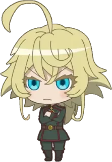 😠 ec67c545 Tanya Degurechaff Saga of Tanya the Evil Аниме, Чиби, Военные, Офицер, Манга, Таня Дегрешафф whatsapp sticker