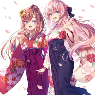 📕 4a8d6c44 Аниме, Девушки, Кимоно, Традиционная одежда, Японский, Друзья telegram sticker