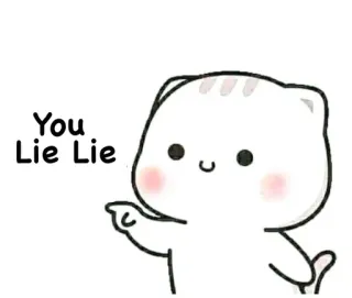 😏 3e8af59f You Lie Lie chat, mignon, accusation, mensonge, dessin animé, autocollant telegram sticker