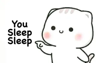 😐 48032e28 You Sleep Sleep chat, sommeil, mignon, dessin animé, animal, autocollant telegram sticker