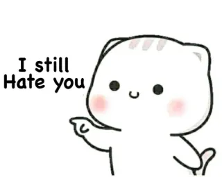 ☺️ 4ba0fa77 I still Hate you chat, haine, dessin animé, autocollant, mignon telegram sticker