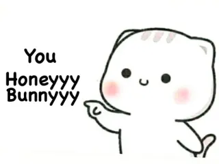 💘 96614c55 You Honeyyy Bunnyyy mignon, dessin animé, lapin, miel, salutation, doux telegram sticker