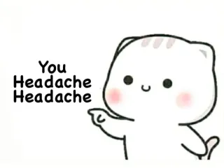 😔 99937624 You Headache Headache chat, mignon, mal de tête, dessin animé, autocollant telegram sticker