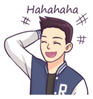 😆 0b655f9e Hahahahaha Мультфильм, Смех, Счастливый, Персонаж, Хаха whatsapp sticker