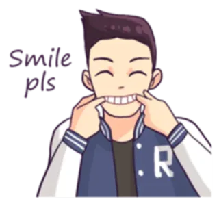 ☺️ 1f8cb5ab Smile pls улыбка, счастливый, мультфильм, персонаж whatsapp sticker