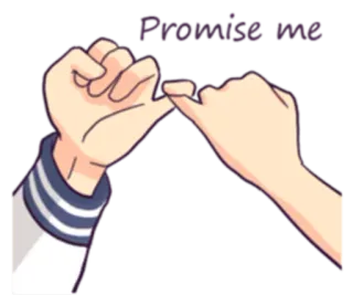 🤙 74f0b1ed Promise me обещание, клятва, договор, дружба, мизинчик whatsapp sticker