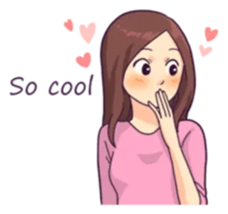 🙊 8252d5e8 So cool Аниме, Девушка, Сердечки, Милый, Крутой whatsapp sticker