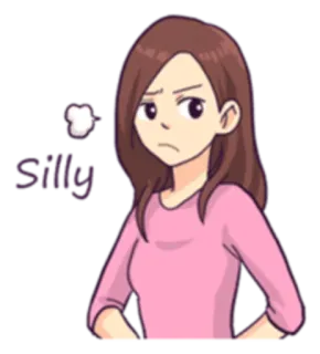 😏 95232bd1 Silly женщина, мультфильм, глупый, злая, раздраженная whatsapp sticker