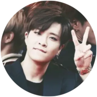 ✌️ 06a17749 человек, мужчина, портрет, кореец, азиат, знак мира, жест telegram sticker