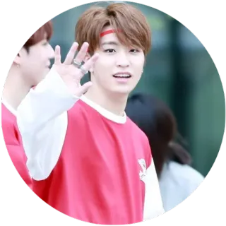 👋 ec419cd6 kpop, певец, азиат, молодой, мужчина, человек, машет рукой telegram sticker