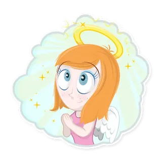 👼 00f6d10e anioł, kreskówka, halo, skrzydła, uroczy telegram sticker