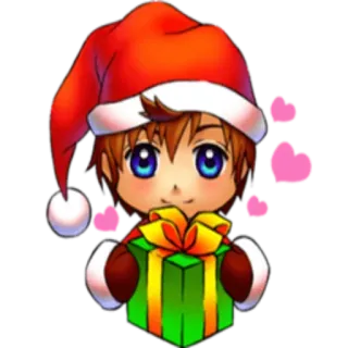 ❤ 66f39295 natale, babbo natale, anime, cartoni animati, regalo, carino, kawaii, inverno, vacanze telegram sticker