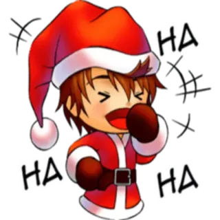 🤣 6bc13210 HA HA natale, risata, cartone animato, divertente, vacanza, babbo natale telegram sticker