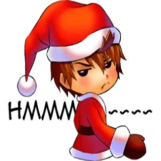 🤔 b0f1b7f0 HMMM Natale, Babbo Natale, Cartone animato, Hmmm, Inverno, Festivo telegram sticker