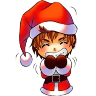 😀 efa318ea natale, babbo natale, anime, manga, chibi, carino, vacanze, inverno telegram sticker