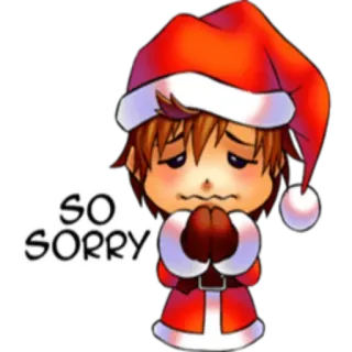 😞 f44f027d SO SORRY triste, mi dispiace, natale, cartoni animati, scusa, babbo natale, festivo telegram sticker