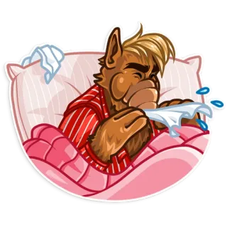 🤧 5800246e Alf Альф, больной, мультфильм, персонаж, инопланетянин telegram sticker