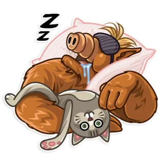 😴 b405d44f Alf zzz Альф, Сон, Кот, Мультфильм, Инопланетянин, Подушка telegram sticker