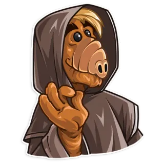 👌 feb5e56b Alf мультфильм, инопланетянин, персонаж, телешоу, 80-е, Альф telegram sticker