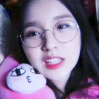 😁 6042afea femme, lunettes, portrait, mignon, selfie whatsapp sticker