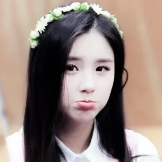 😕 9435cd7b fille, femme, portrait, fleurs, couronne whatsapp sticker