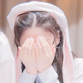 😶 b81b3d54 femme, oreilles, fille, lapin whatsapp sticker