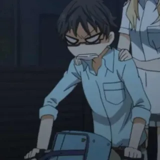 🤬 7a7bf330 Anime, Personnage, Lunettes, Sérieux, Dessin animé telegram sticker