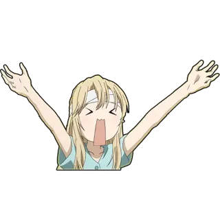 😆 9ebe3599 Anime, Personnage, Émotion, Célébration, Excité, Heureux telegram sticker
